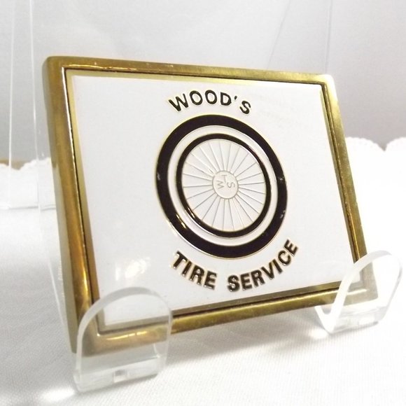 Wood's Tire Service Solid Brass Belt Buckle - Picture 3 of 8